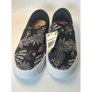 Adidas Vulcraid3r Slip On Black White Pineapple Floral Sneakers GZ3311